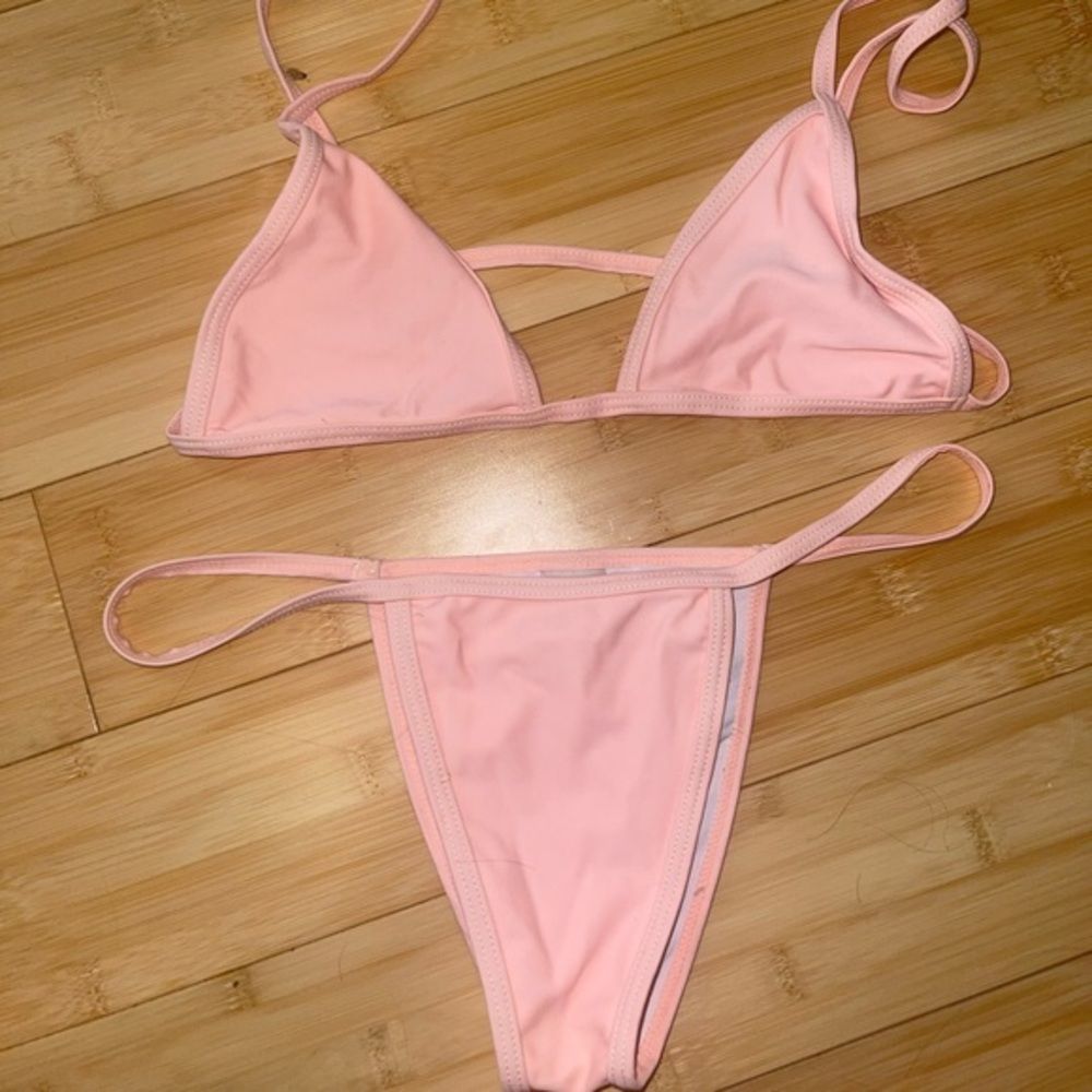 Light Pink Basic Swim Bikini Set